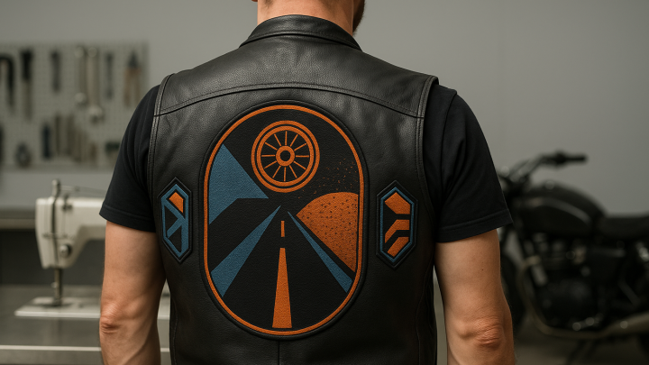 Toppe personalizzate per biker: schiene, gilet e giacche in pelle come tele su cui raccontare identità
